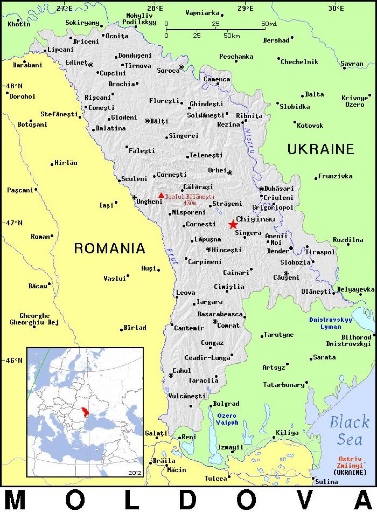 Mapa Moldavsko země 